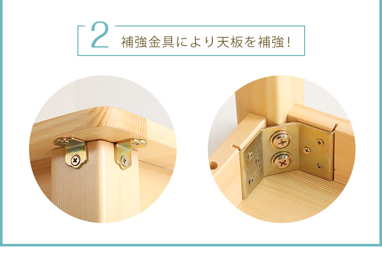 補強金具で天板を補強