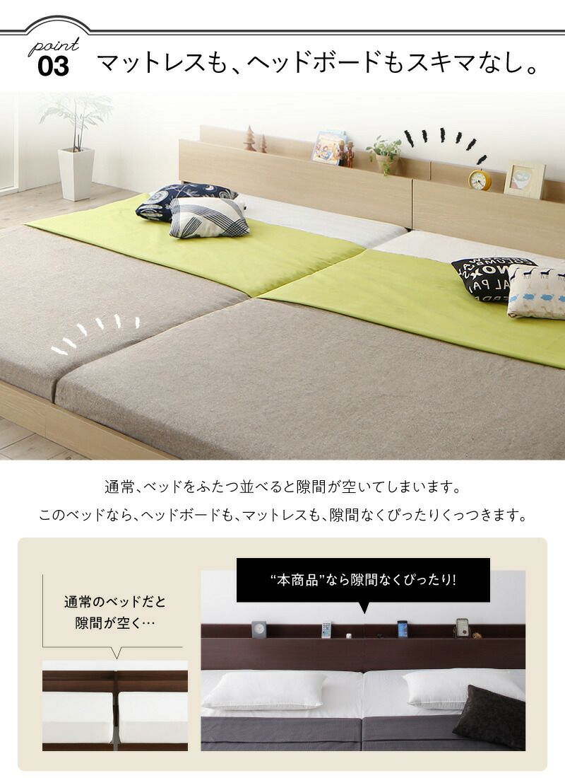 マットレスもヘッドボードも隙間なし