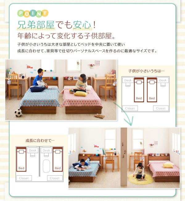 兄弟部屋でも安心！年齢によって変化する子供部屋