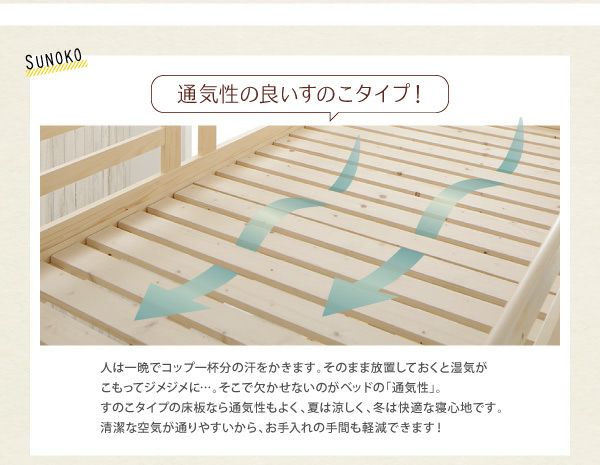 通気性の良いすのこタイプ