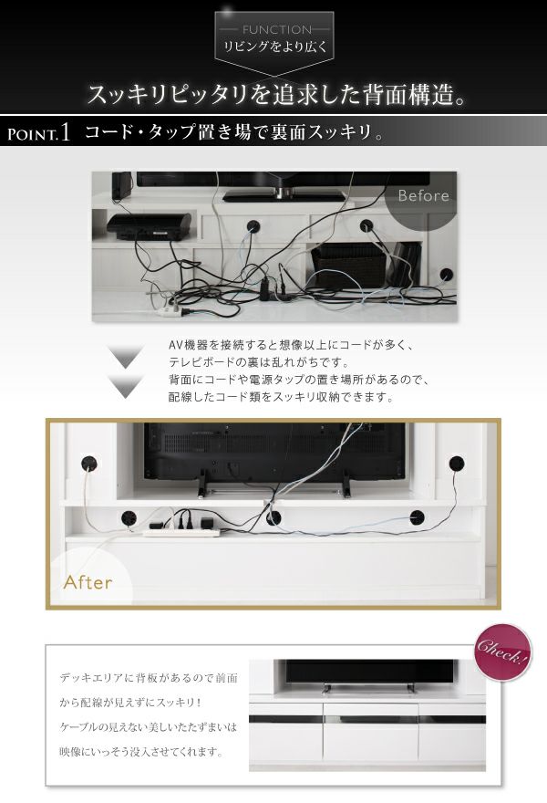 鏡面仕上げハイタイプTVボード 【MODERNA】モデルナ｜激安インテリア家具の通販サイト【ステリア】