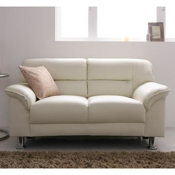 シンプルモダンソファー 【WHITE】ホワイト　2P