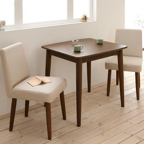 天然木タモ無垢材ダイニング 【unica】ユニカ　3点セット《テーブルW75＋チェア×2》