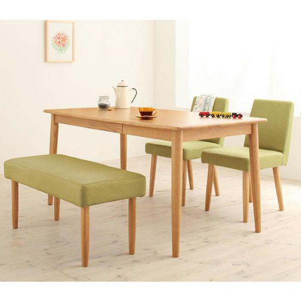 天然木タモ無垢材ダイニング 【unica】ユニカ　ベンチタイプ4点セット