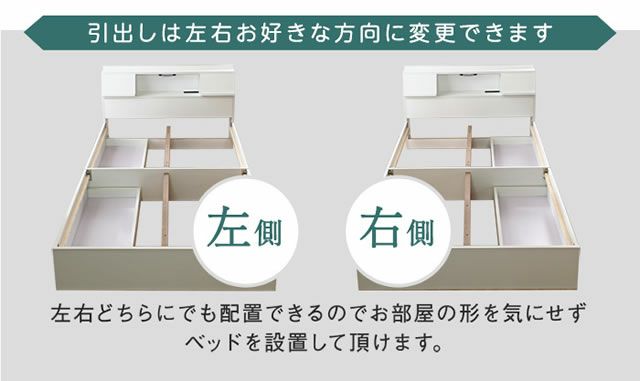 引出しは左右どちらでも取り付け可能