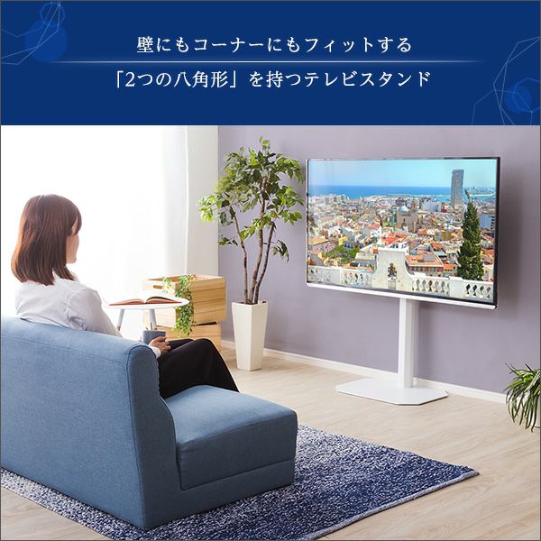 美しいフォルムの八角壁寄せテレビスタンド 【OCTA】オクタ｜激安インテリア家具の通販サイト【ステリア】