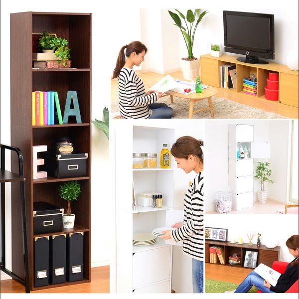 A4サイズ収納OK！扉付きカラーボックス 【5ivox】フィボックス｜激安