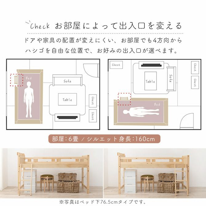 部屋によって出入口を変えられます