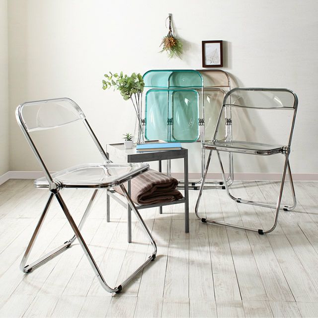 スケルトン折りたたみチェアー 【cleirier】クレーリエ｜激安