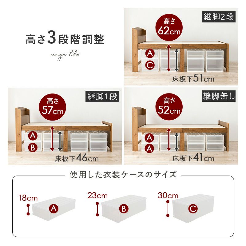 高さ3段階調節