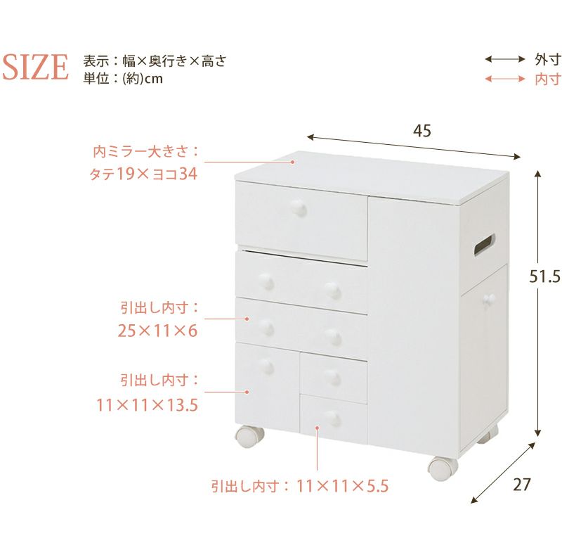 コスメワゴン♡ミニドレッサー♡キャスター付きメイクボックス♡品薄ピンク♡ Amazon｜メイクアップワゴン ドレッサータイプ キャスター付き