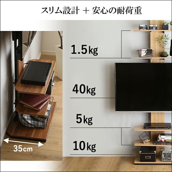 スリム設計＋安心の耐荷重