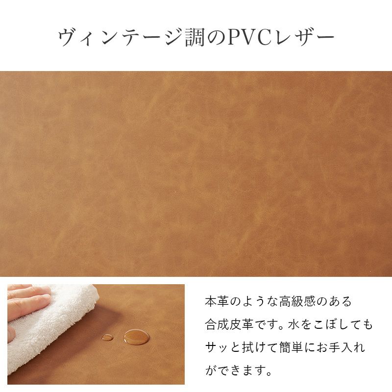 ヴィンテージ調のPVCレザー