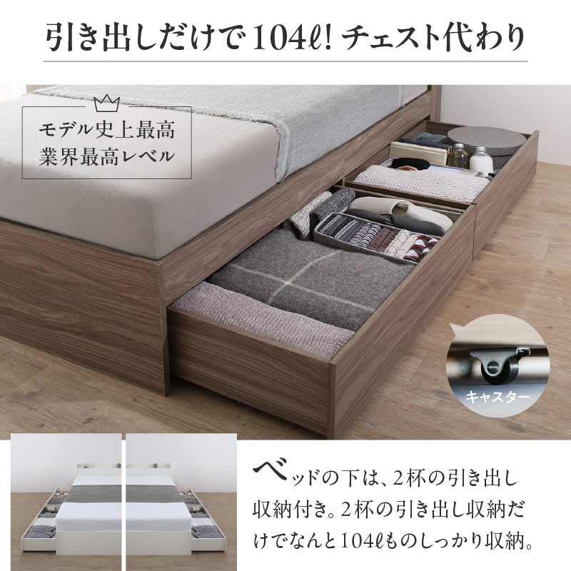 チェスト代わり！引出しだけで104L