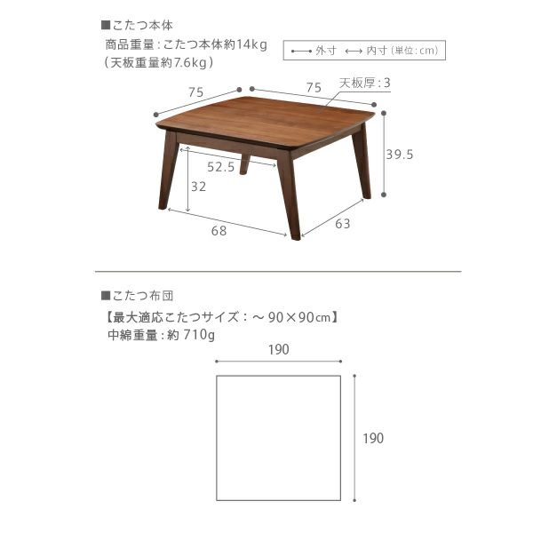 75×75cmサイズ