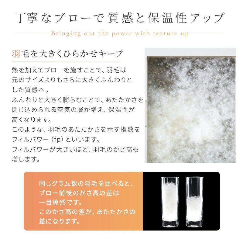 丁寧なブローで質感と保温性アップ