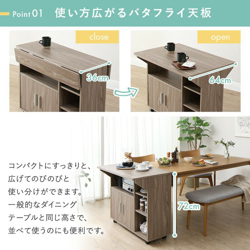 使い方広がるバタフライ天板