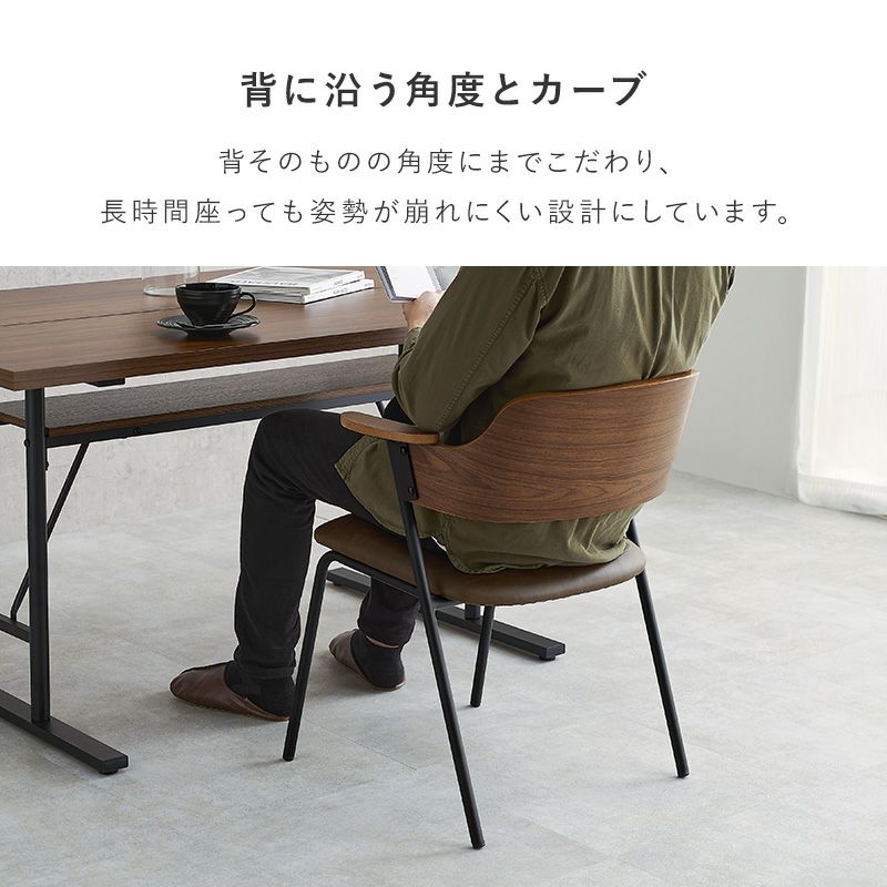 背に沿う角度とカーブ