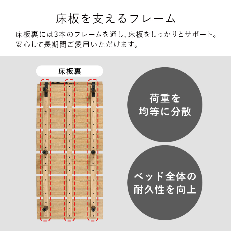 しっかりと支えるフレームで長期間愛用頂けます