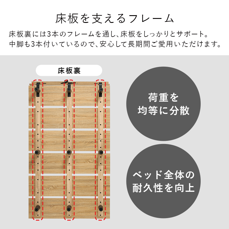 しっかりと支えるフレームで長期間愛用頂けます