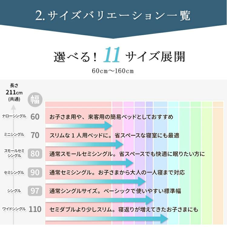 選べる11サイズ展開