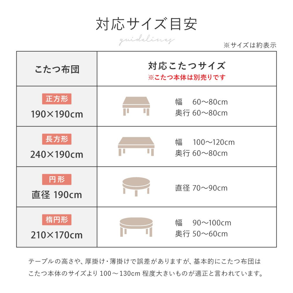 対応サイズ目安